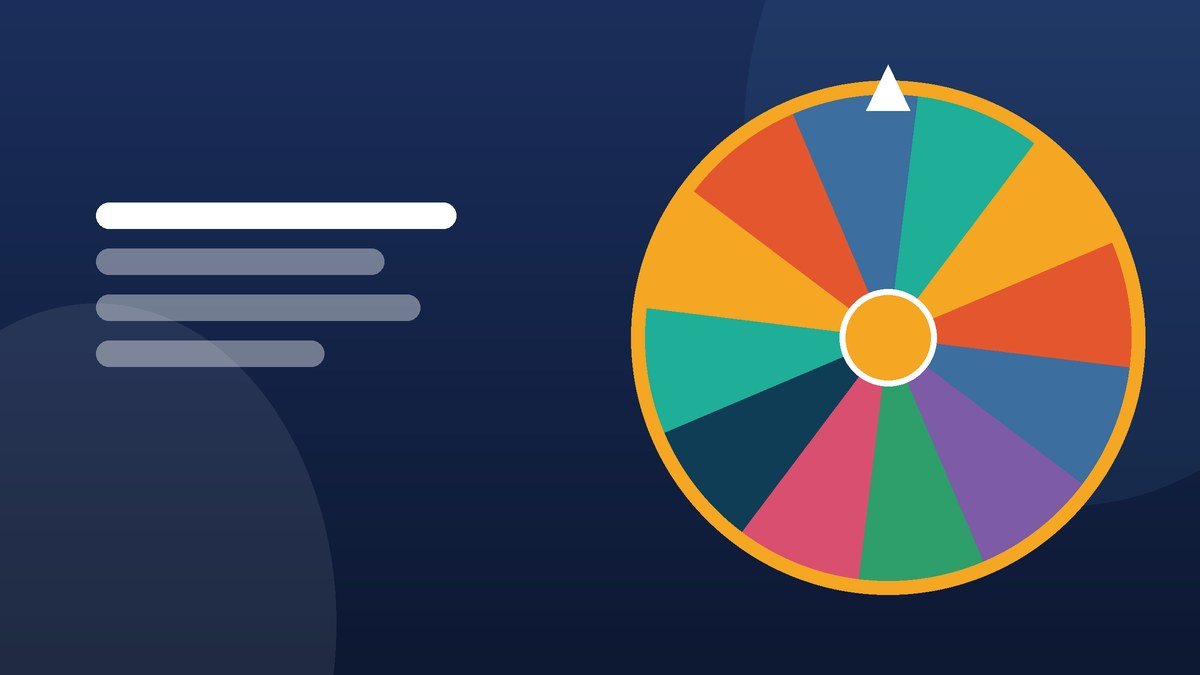 Illustration of a wheel divided into equal probability segments
